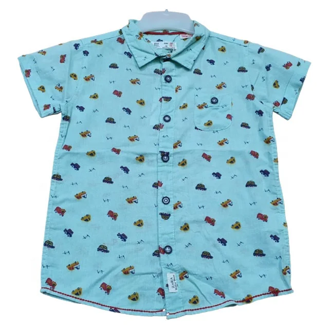 Brand boys short sleeve all over print shirt.