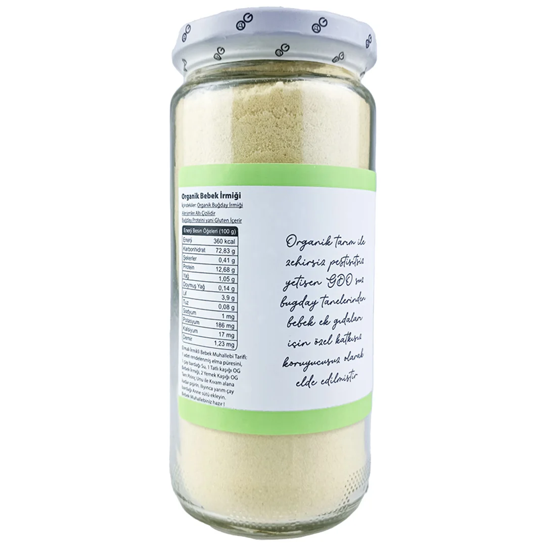 Organic Baby Semolina Premium Quality Nutritious & Safe for Infants  Natural Ingredients Ideal for Baby Food 300 Gr pure