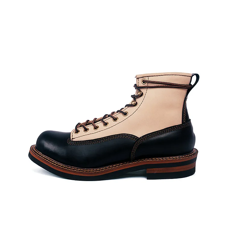 Hot New England Style Leisure Hiking Boots Mens Cow Leather Work Shoes