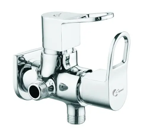 CORSA PRIME Series Wall-Mounted Brass Chrome 2-Way Angle Faucet Tap Quarter Turn Basin Kitchen Bathroom Stainless Steel Bronze