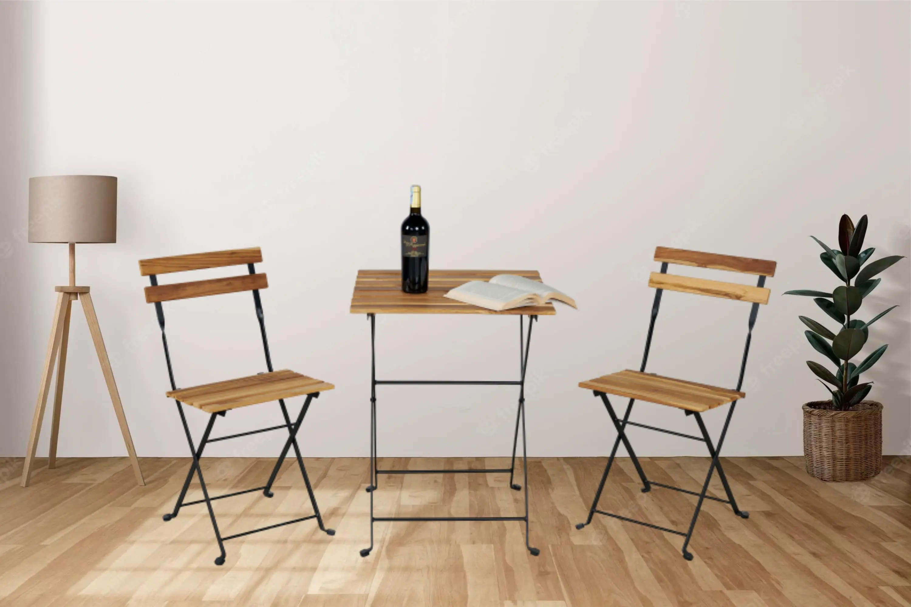 Patio Garden Bistro Set Teak Wood Outdoor Furniture