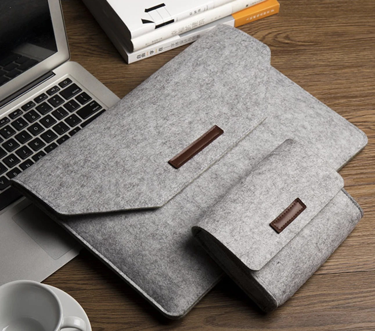 11-15 Inch Felt Bag Laptop Sleeve Case Protective Bag Portable Notebook Magic Closure Handbag Waterproof