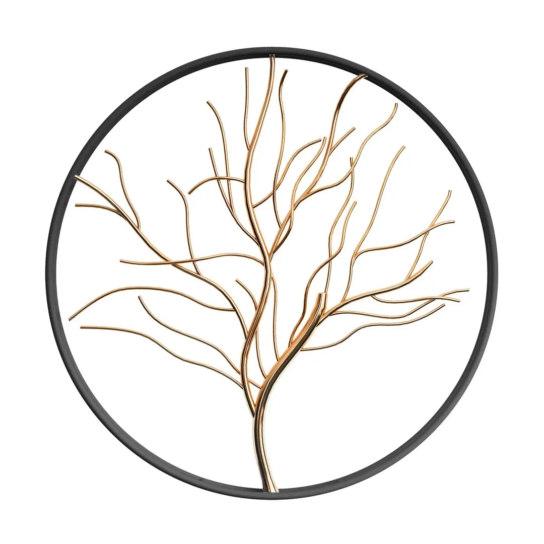 Simple Design Black And White Finished Round Circle Shape Metal Wall Accent At Cheap Price