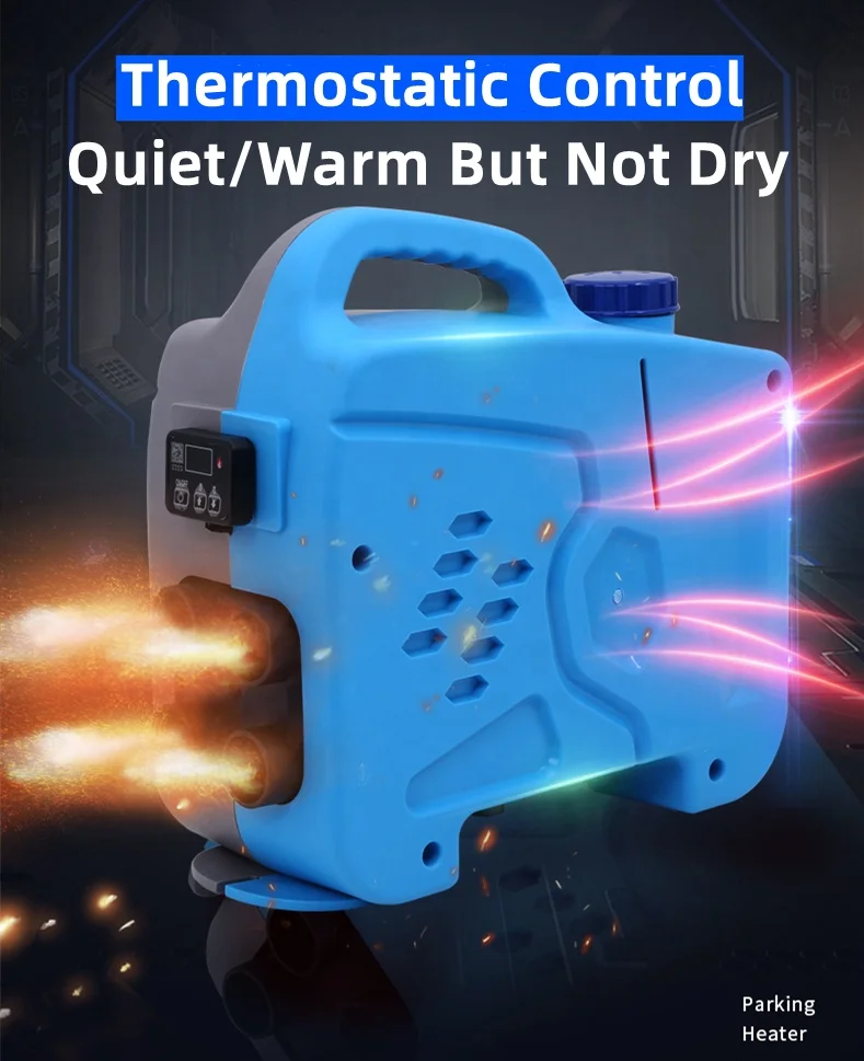 OkyRie Home Diesel Heater Air Heated 12V 24V Diesel Air Heater All In One LCD Monitor  5kw 8kw Portable Heater For Car