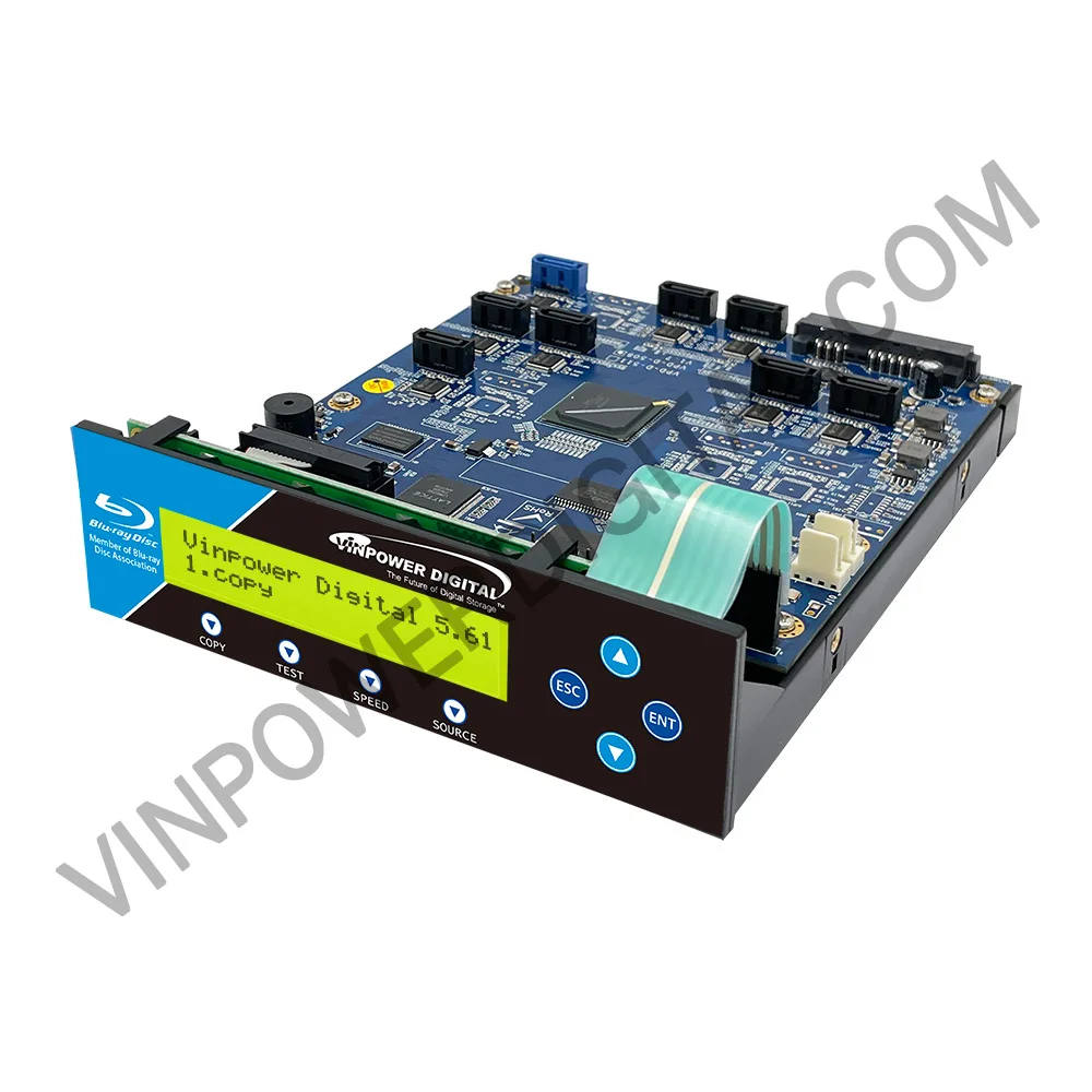 Vinpower 1 to 7 Manual Tower SATA Controller for Blu-ray BD/DVD/CD Disc Duplicator + SATA Cables