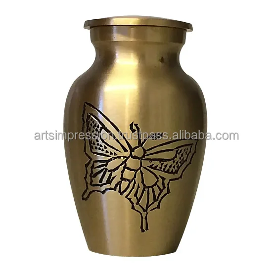 Stylish Design Mini Brass Keepsake Cremation Urn western style funeral urn heart cremation urns solid bronze Keepsake