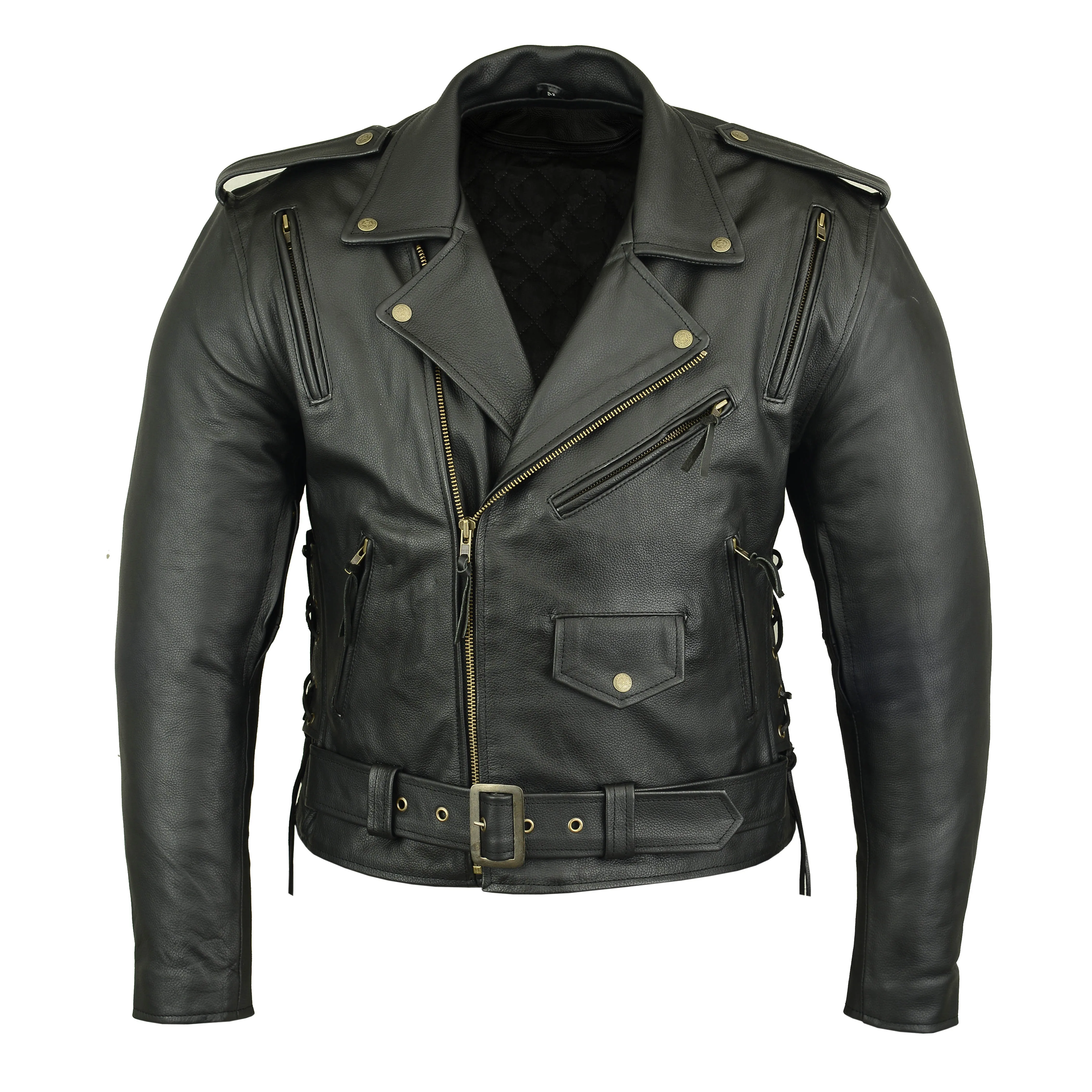 Leather Motorbike Jacket Motorcycle Biker racing wears garments One-piece leather riding track Custom  Black  Vintage  Jacket