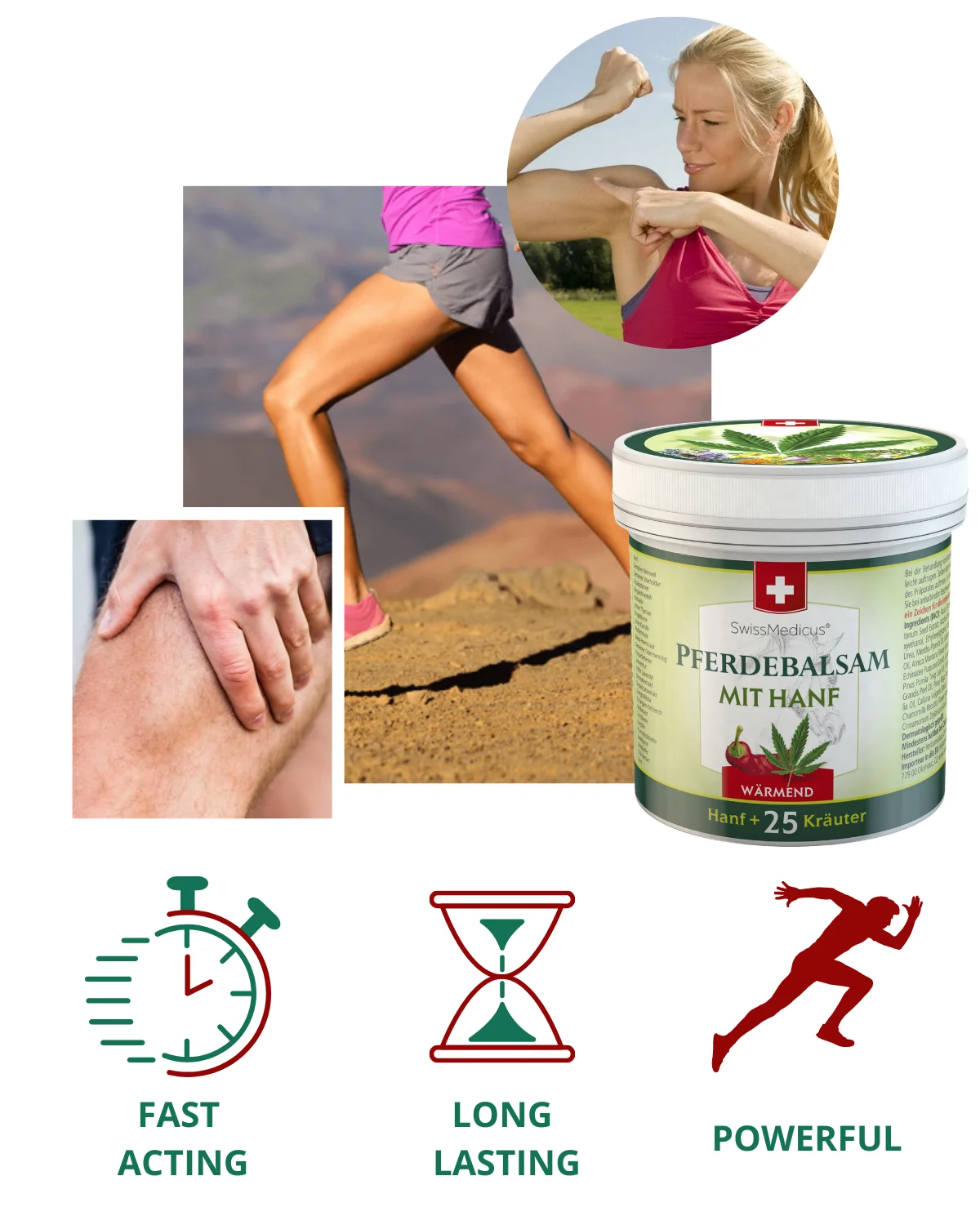 Amazon Best Seller SwissMedicus Pferdebalsam with hemp warming for joints & muscles, Swiss quality, Pain relief cream, 250 ml