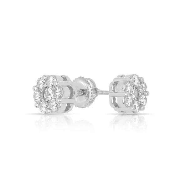Wholesale Supply Flower Shaped Women Jewelry 925 Silver plated Stud Earrings for Girls Partywear Jewellery from India