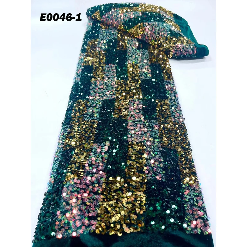 Guangzhou Wholesale Embroidery Evening Dress African French Lady Velvet Lace Fabric With Sequins