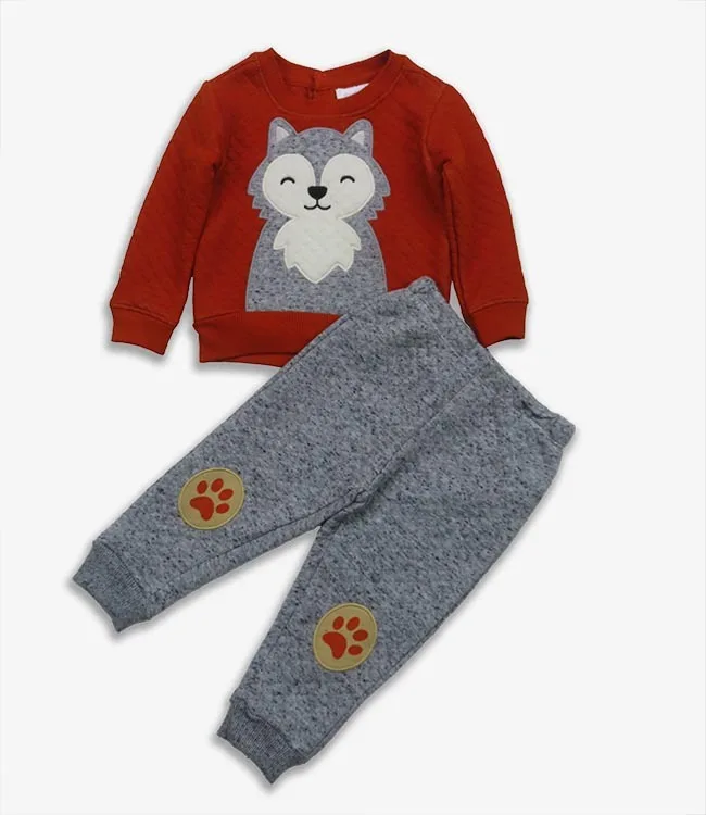 high Quality Baby Girls Quilted 2 Pc Set Sweatshirt n Jogger Hooded Pullover Fleece Sweatshirts From India (O neck / V neck)