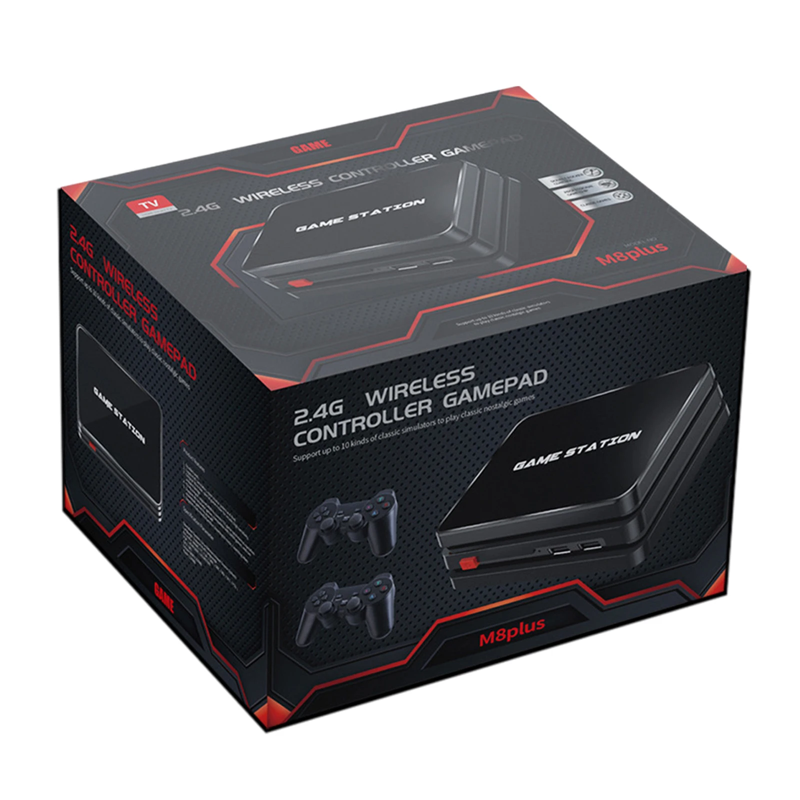 M8 Plus Игровая приставка 64 Гб 2 4g беспроводной контроллер геймпад включая CPS FC GBA GB GBC MD SFC PS1 ATARI симулятор игры всего 10000