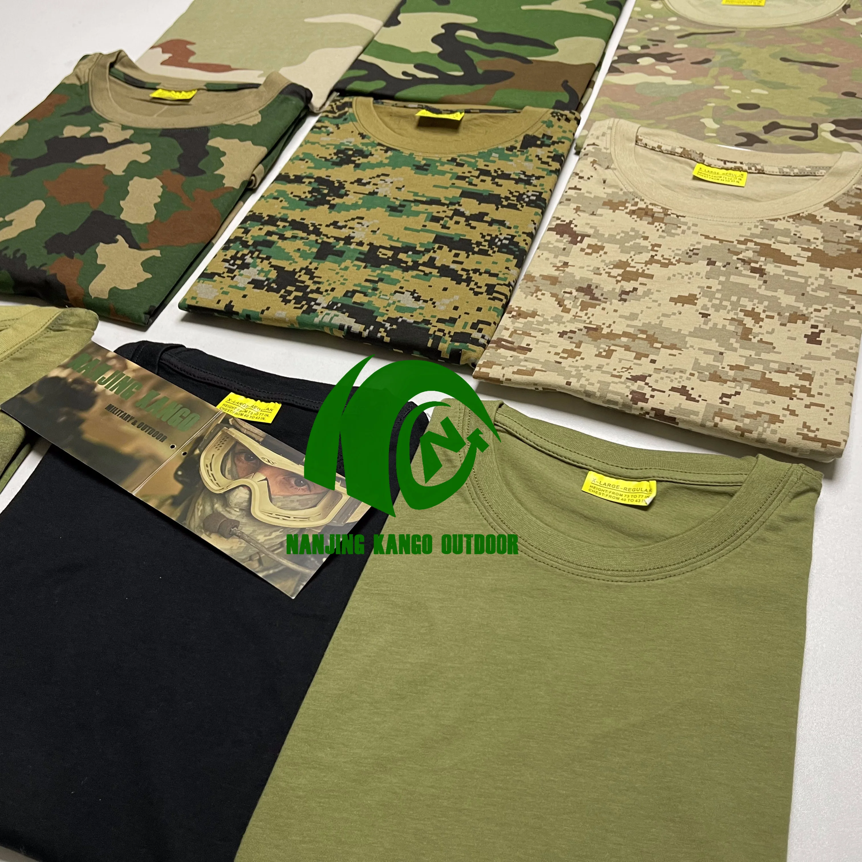 KANGO  Wholesale T shirt knitted mesh quick dry Sport Athletic Printed Short Sleeve Fitted Tactical Camouflage T shirt For Man