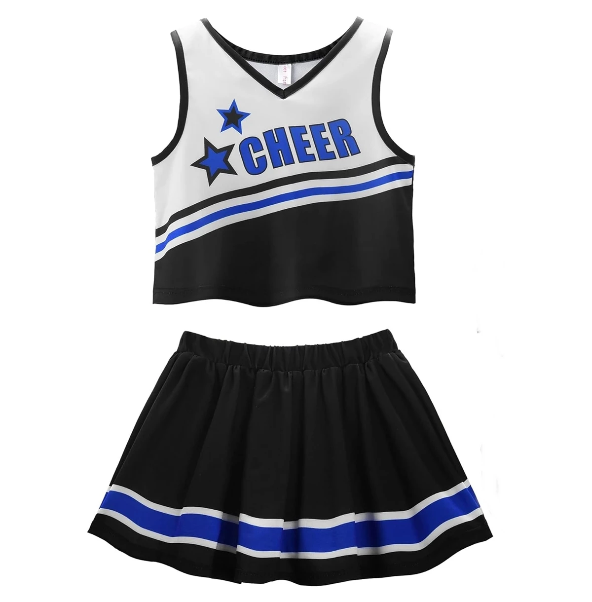 Girls Cheerleading Uniforms Teamwear Girls Sleeveless Costume Cheerleading Uniforms Custom Logo Short Skirt Set Cheer Uniforms