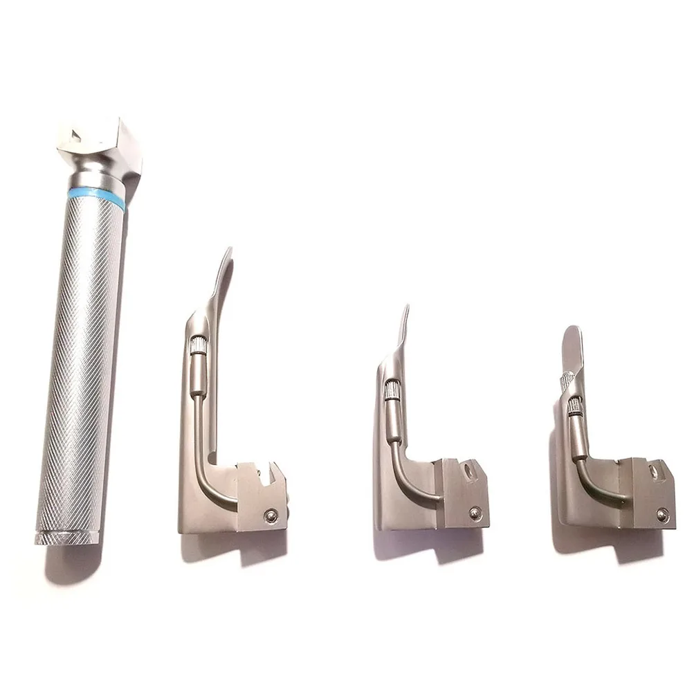 LED Light Stainless Steel Miller Laryngoscope Blades Set Peep Incubation Anesthesia Conventional Size Basis Surgical Instruments