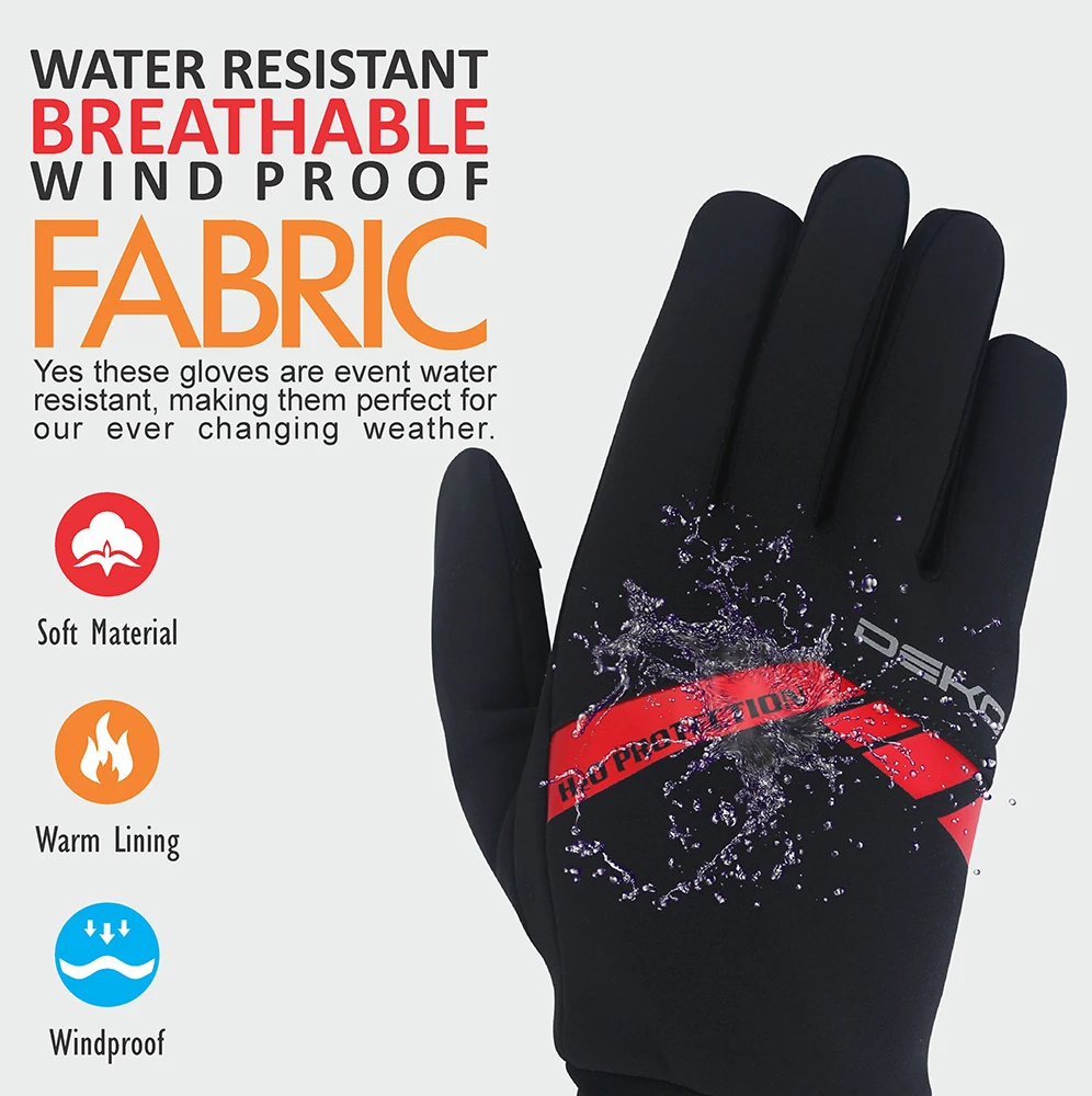 Windproof Full Finger Gloves Touch Screen Long Finger Sports Gloves Road MTB Bike Motorcycle Bicycle Cycling Gloves for Men