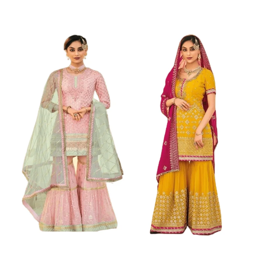 Пакистанский костюм шарара с тяжелой вышивкой свадебная одежда Salwar Kameez платье для женщин