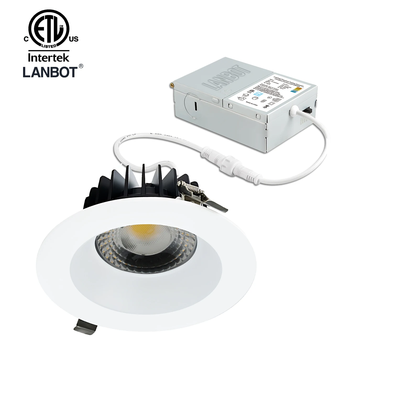 Lanbot 6 Inch 15W 18W 24W 5CCT LED COB Downlight (Canless Pot Light) Color Selectable: 3000K/4000K/5000K 120V Dimmable