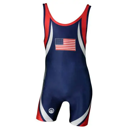 Men 2022 fashionable style custom made weightlifting wrestling vest 100% Polyester suit