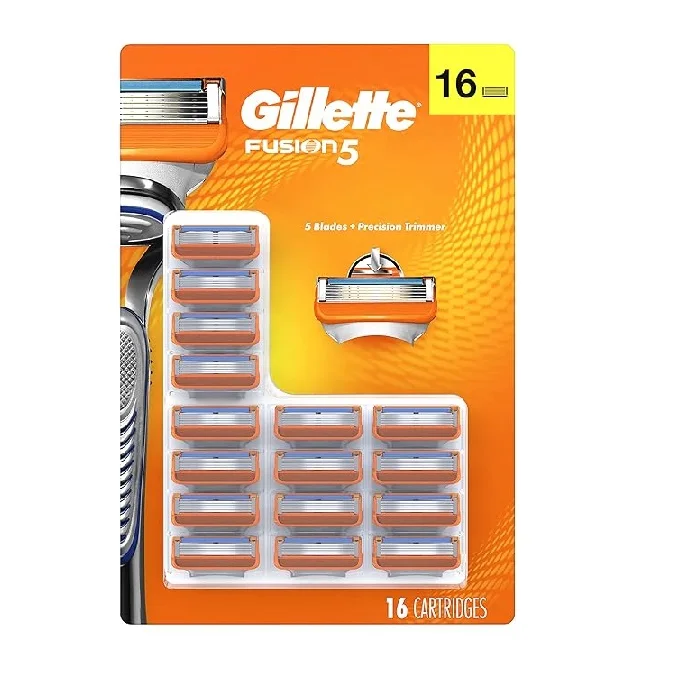 Оптовая продажа поставка для парикмахерской Gillette Fusion 5 мужских бритвенных лезвий из 16 картриджей по лучшим ценам от США экспортера