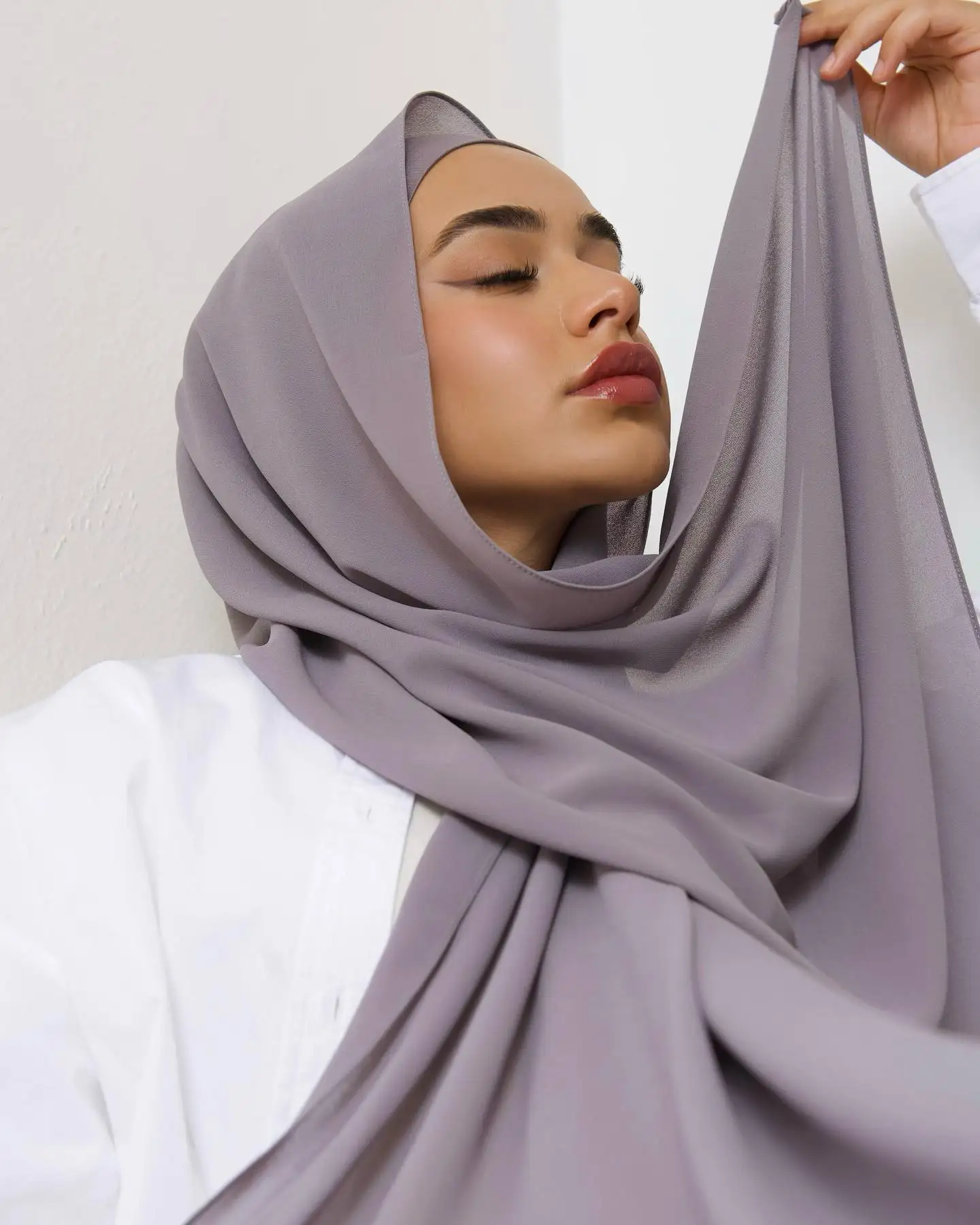 ready to ship chiffon hijab with matching undercap hijab two piece set chiffon hijab scarf for Muslim women