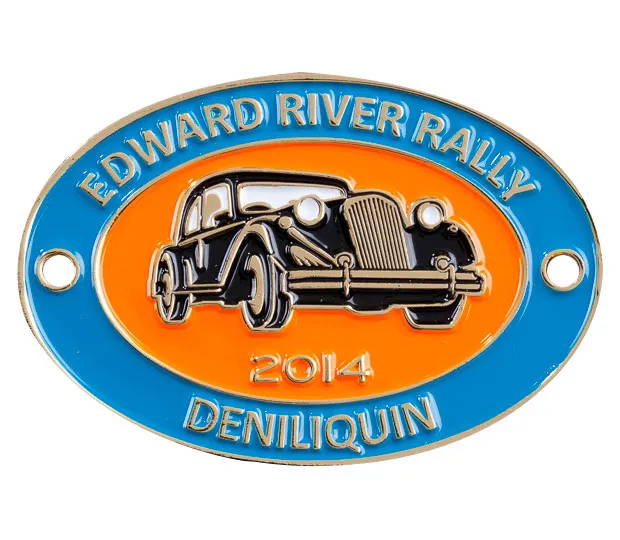 custom instrument company metal logo aluminum brass nameplate guitar case badge