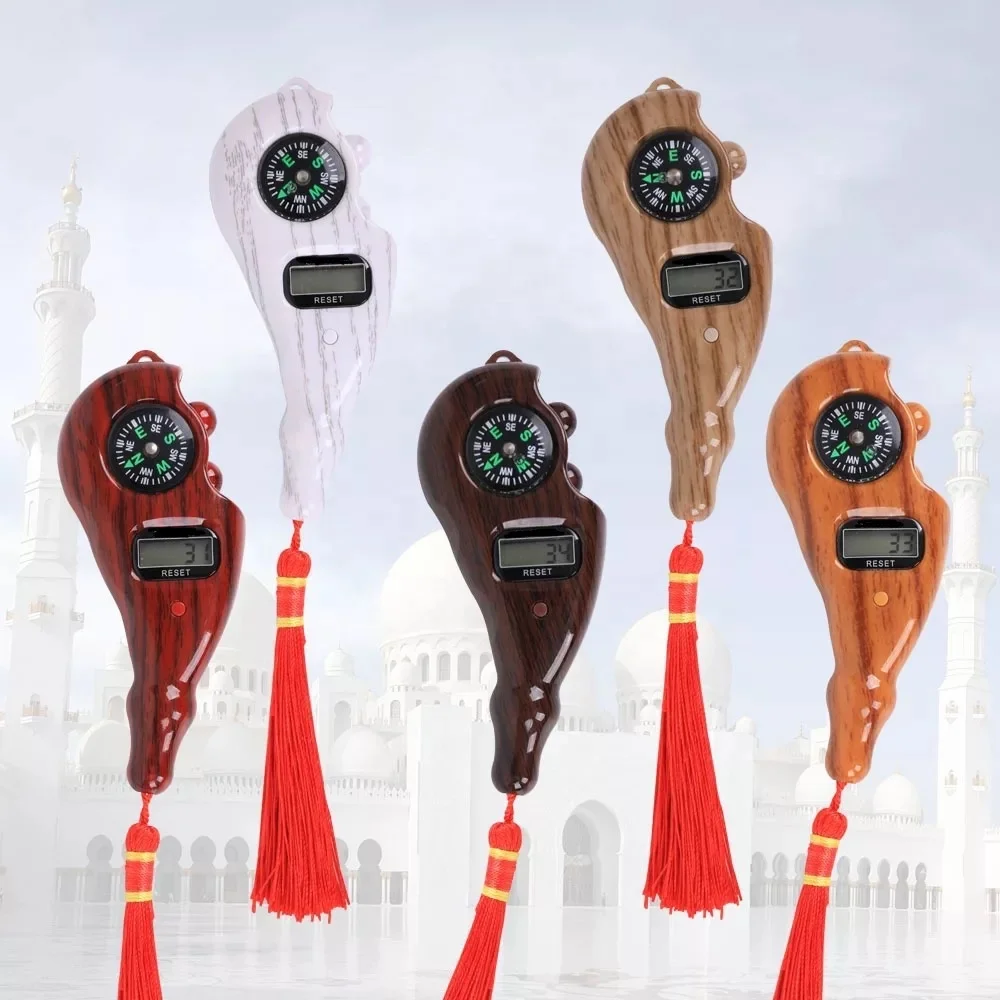 New design Rotating Beads Islamic Digital Counter Count Hand muslim Tasbeeh  Finger Tally Counter with LED Light