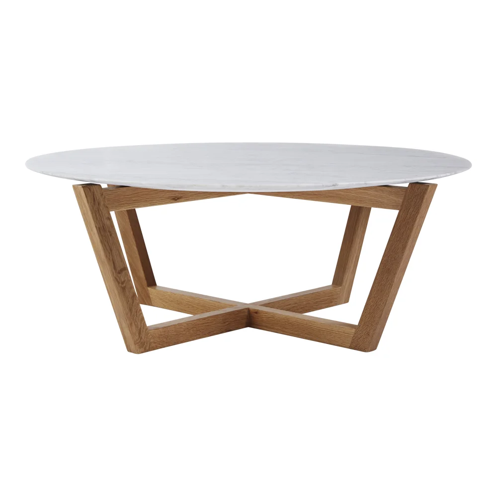 Round Shape Marble Top Coffee Table New Arrival Metal Base Super Special Design Center Table For Multi Occasion