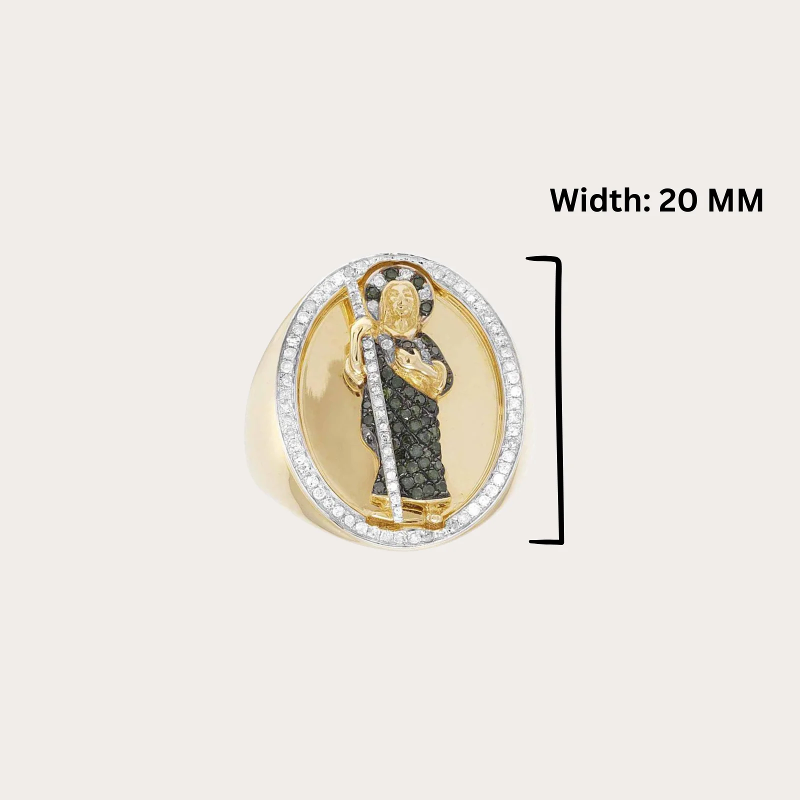 New Arrival Trending Religious Saint Jude Ring High Quality CZ Stone Studded Copper Jewelry Unique Accessories for Men Women