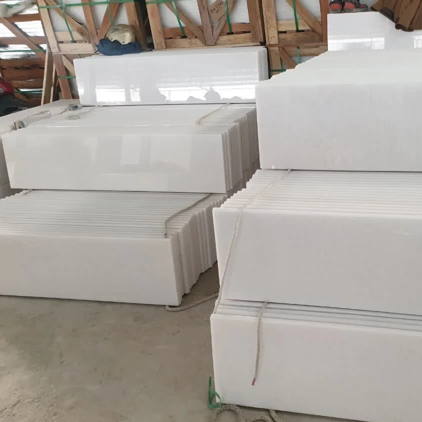 Stairs Marble House Pure White Marble for staircase step riser best quality cheap price from Vietnam factory