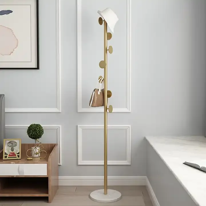 CB085 Wholesale Luxury Clothes Coat Hanger Standing Space Saving Multifunction Floor Metal Coat Racks