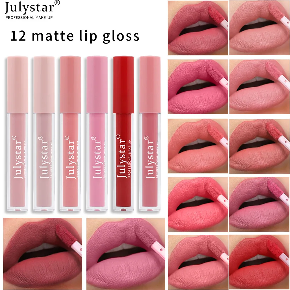 Low order matte lip glaze matte lipstick non-stick cup does not fade lip gloss brand cosmetics wholesale