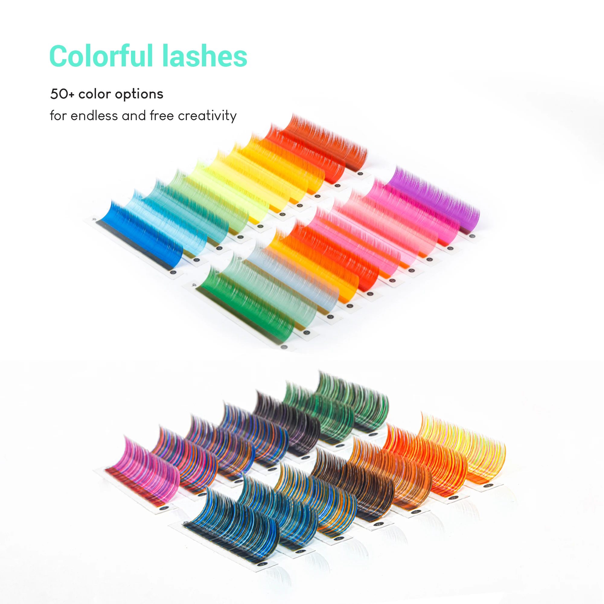 Cruelty-free radiant mini box color lash extensions colored lashes silk lashes wholesale faux mink eyelashes wholesale C CC D DD