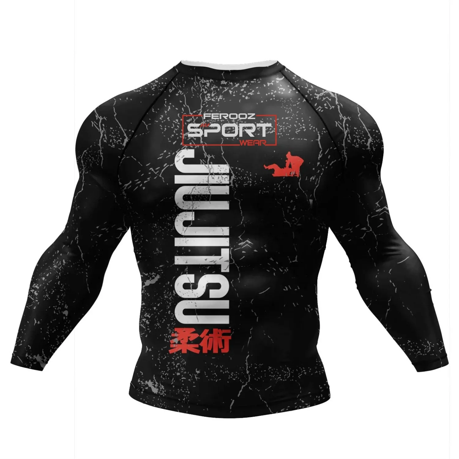 Wholesales MMA Bjj Rash Guards 100% Polyester Spandex MMA Rash Guard Digital Printed BJJ Rash Guard Designed By Ferooz Sports