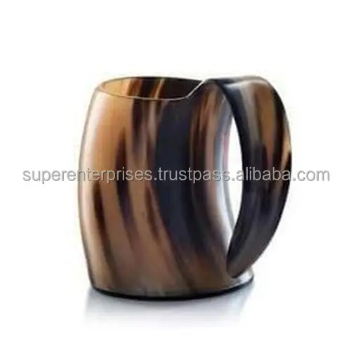 Vintage Horn Mug Best Indoor Decor Unique Material Design With Natural Colored Highly Design Drinking Mug