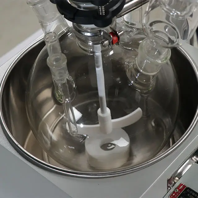 YUHUA Single Layer Glass Reactor with Water Oil Bath and Reflux Flask for Dissolution Physicochemical Reaction Factory price