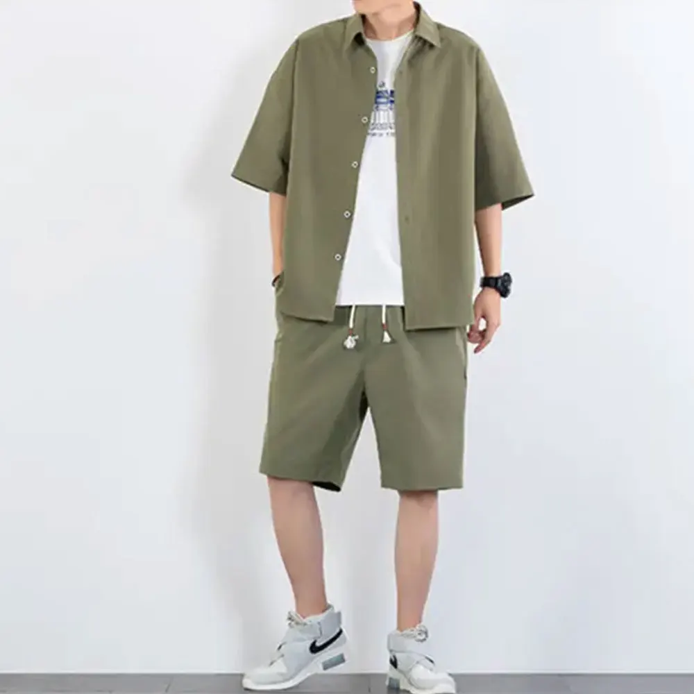 Short Sleeve Beach Wear Jogging Suit Bandana Men Two Piece Short Sets Shirt and Shorts Set Print 2023 Custom Logo Summer Casual