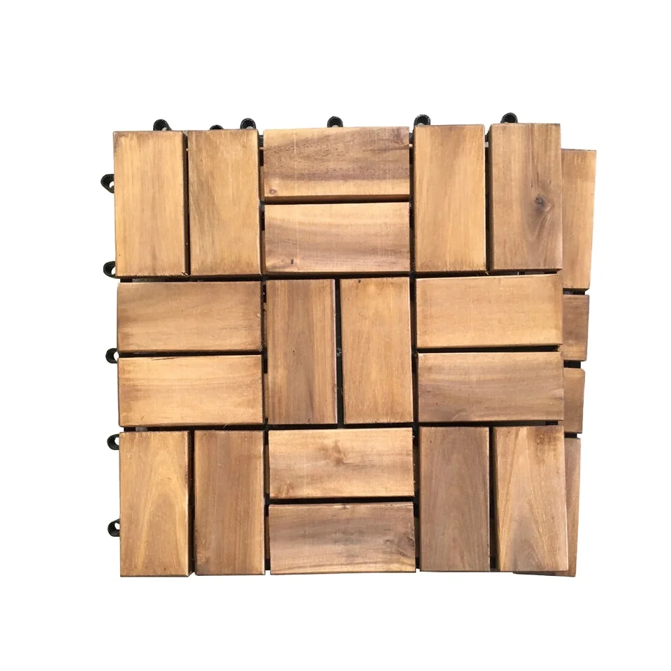 Hot Sales Acacia WPC Decking Tiles Wood Flooring High Quality for Indoor Outdoor Flooring 18 Slats