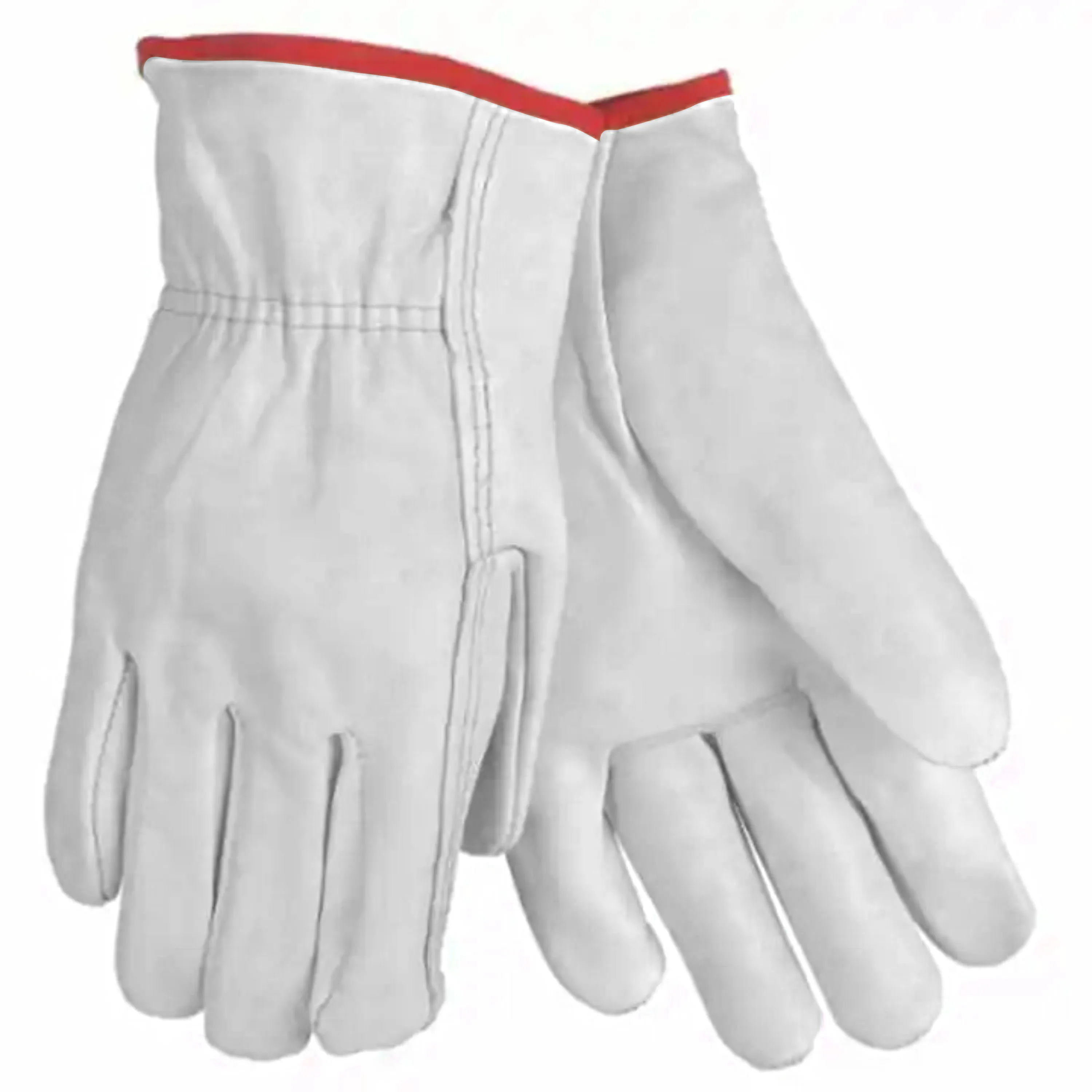 Economy Grade Drivers Gloves with Cowhide Grain Leather Palm Leather Industrial Safety Gloves for Labor and Construction Safety
