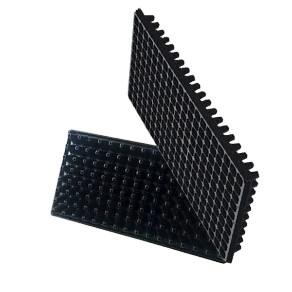 Extra Strength PS Plastic Black Nursery Seed Trays With Custom Holes and Cell For Farm Seedling