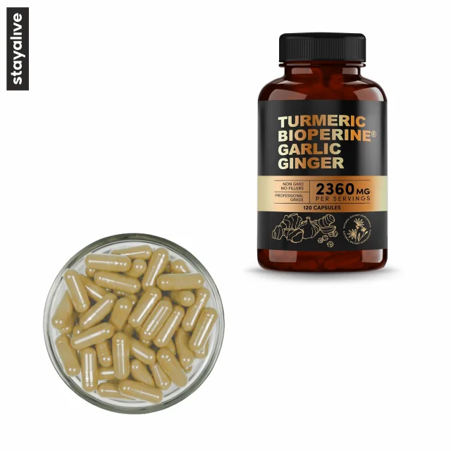 Curcumin Supplement | 95% Curcuminoid | Natural Turmeric With Bioperine, Ginger & Garlic | Superfood Pure | Non - GMO, Vegan