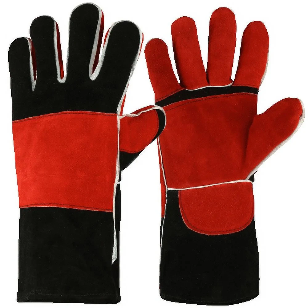 High Quality Breathable Fire-Resistant Leather Gloves for Daily Safety Work Welding Mittens