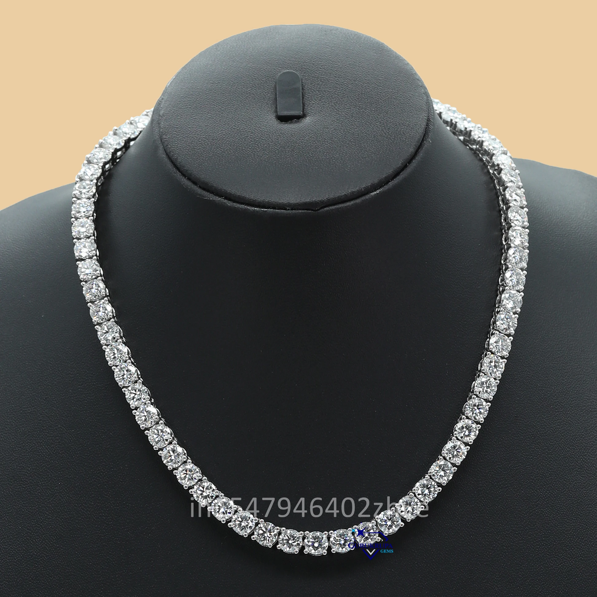 This Tennis Necklace is an essential to your jewelry collection from 14kt white gold with moissanite diamonds perfect for unisex
