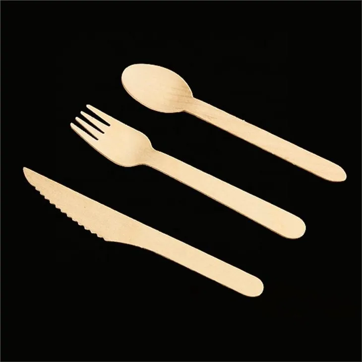 Wood Spoons Forks Knives Disposable Wooden Cutlery Sets Biodegradable Bulk Birch And Bamboo  Friendly Disposable Biodegradable
