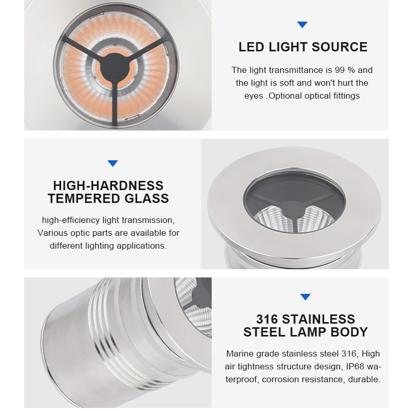 Litecent 1 Вт IP68 DC24V светодиодная подводная Лампа морской нержавеющей стали 316L Светодиодная лампа для бассейна RGB фонтан круглая Li