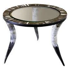 Natural Ox Horn Made Coffee Table Stylish Buffalo Ox Horn Made Round Square Coffee Dinning Tables Customize Size Cow Horn Table