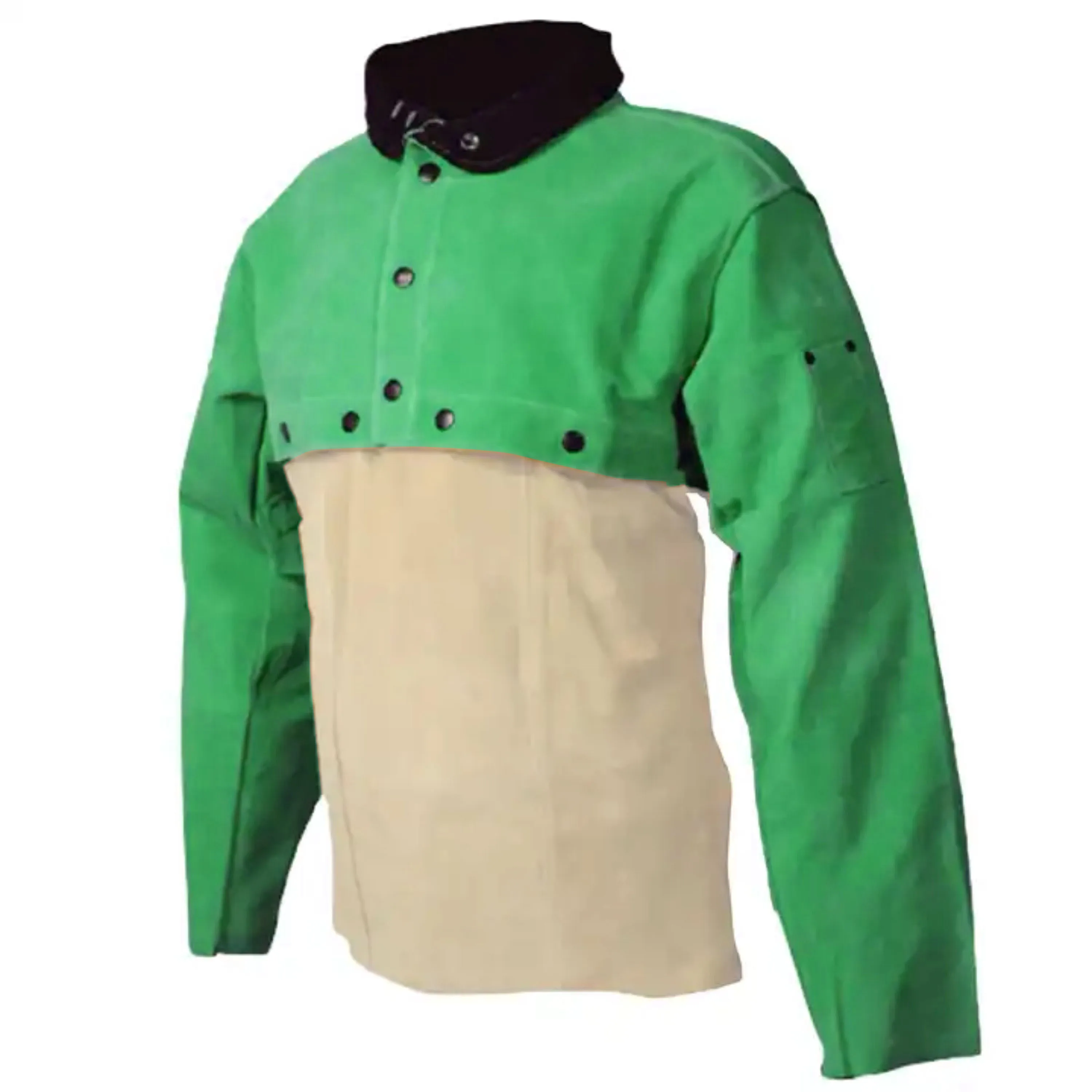 Top Grade Heavy Duty Cowhide Split Leather Welders Jacket Reflective Industrial Safety Clothing Firefighting Construction