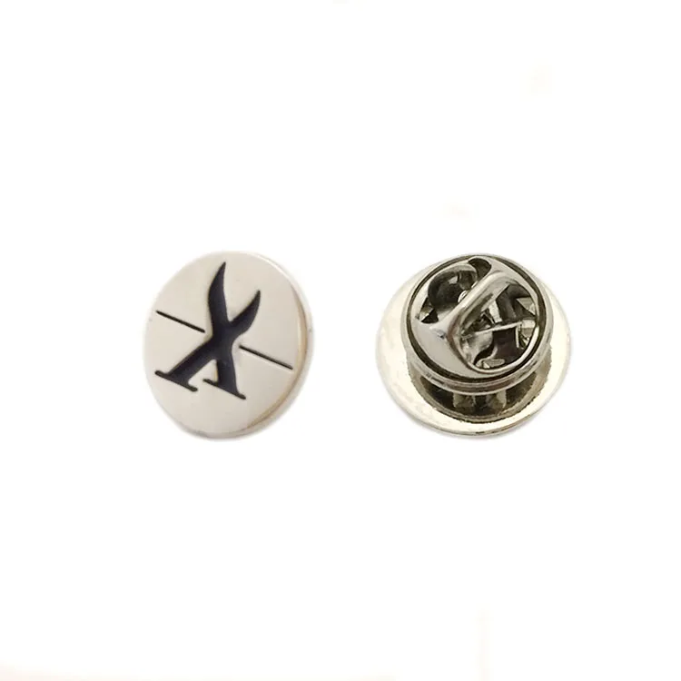 Manufacturer 3d engraved brand logo metal badge  custom metal enamel lapel pin badge for shirt clothing