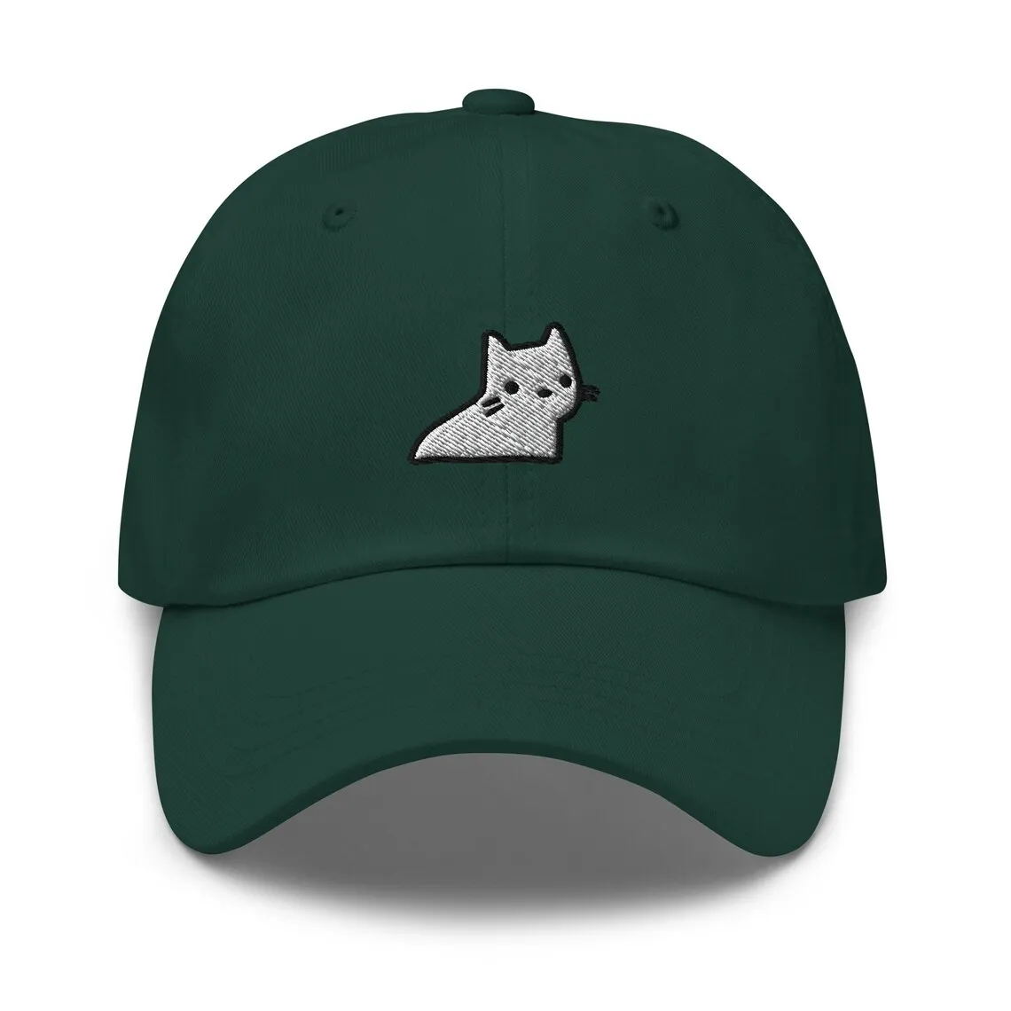Ghost Cat Dad Hat Embroidered Unisex Handmade Dad Hat Adjustable Baseball Hats Gift Multiple Colors Vietnam Manufact