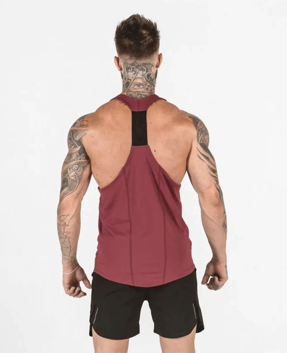Wholesale Sleeveless Polyester Drop Armhole Tank Top Men Workout Gym Breathable Cotton Tank Top Men